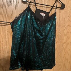 Adore Teal Sequin Women's Top